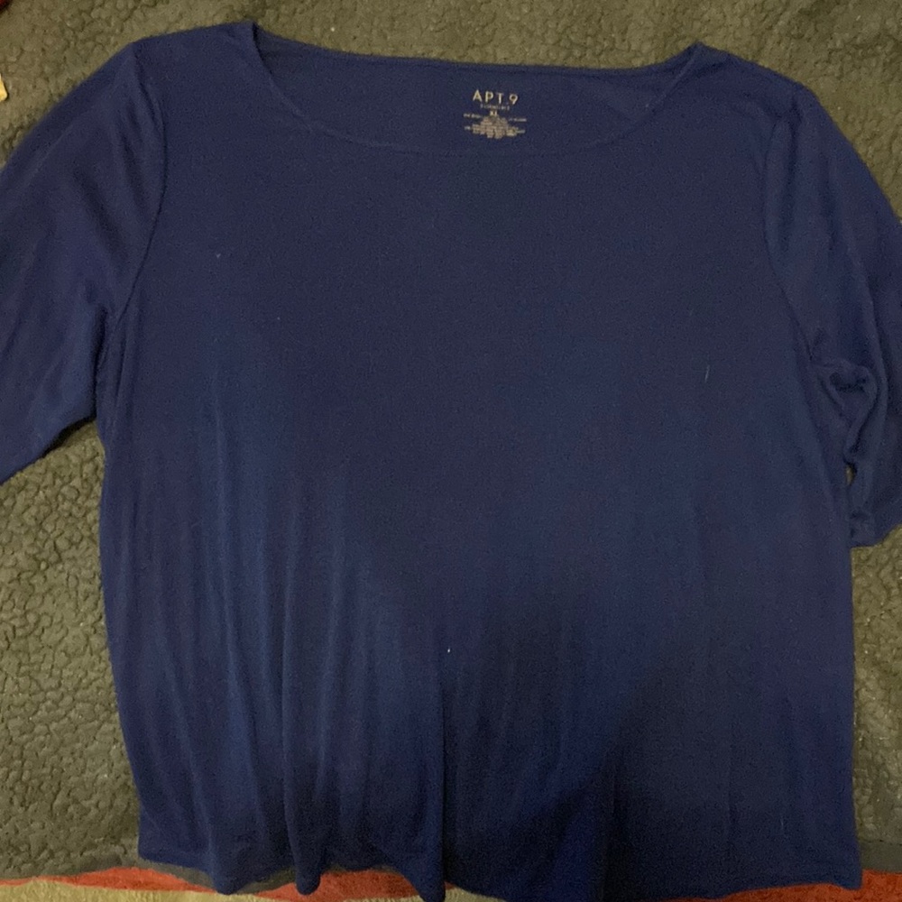 Apt. 9 blue 3/4 length sleeve blouse